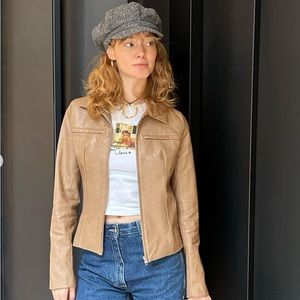Motel rocks Jaga Jacket In PU Tan